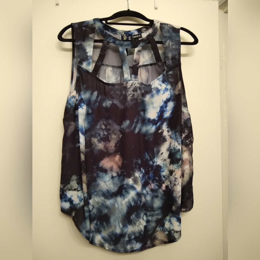 Torrid Size 1 Black Blue Strappy Sleeveless Top